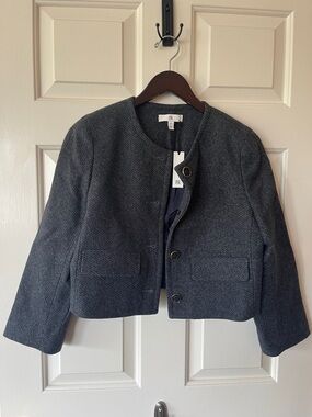Banana Republic women’s Textured Cropped Jacket in Charcoal Gray